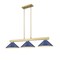 Z-Lite Cobalt Billiard, 3-Light, 14.25 In.W x 49.75 In.L x 10 In.H, Modern Gold/Navy Blue 152MGLD-MNB - alternate 1